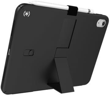 Speck iPad 10,9 Zoll Tablet-Hülle und Ständer – Kratzfest, Fallschutz & Schnellverschluss-Ständer – für iPad 10. Generation 2022 – StandyShell Schwarz/Weiß