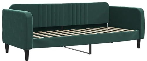 vidaXL Tagesbett, Gästebett 2-in-1, Sofabett Schlafsofa für Schlafzimmer Wohnzimmer, Bettsofa Sofa, Modernes Design, Dunkelgrün 80x200cm Samt