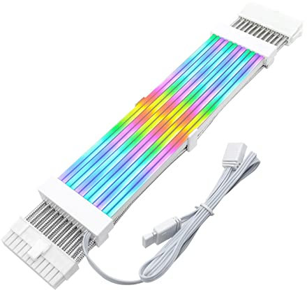 Extensión De Cable De PC RGB, Cable De Extensión Con 16 Millones De Colores, Lian Li Strimer Plus V2, Extensión Para Efecto De Luz De 24 Pines, Cable De Extensión De Alimentación RGB, Cable De Extensi
