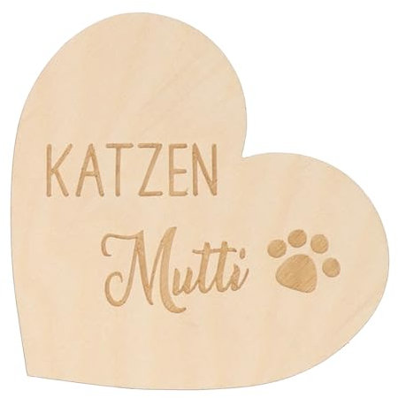 Spruchreif | Kleines Deko-Holzherz zum Aufstellen | Geschenkidee Katzenbesitzer | Katzen Mutti