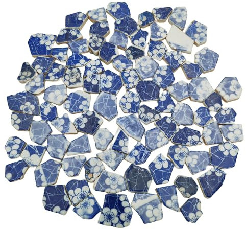 500 g Porzellan-Keramik-Mosaikfliesen, gebrochene unregelmäßige Mosaikfliesen für Heimwerker, Boden, Küche, Pool, Blumentöpfe, Mosaikherstellung (Porcelain 03)