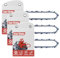 FuGuiB 8 Zoll Sägeketten 3er-Pack,20cm 1,1mm 1/4LP 45TG Ketten für Kettensägen,Austauschbare Mini-Ersatzsägekette