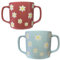 Boscul Two Handled Dignity Mug 400ml, Dual Handles, Weaker Grip, Elderly, Living Mobility Aid, Dignity. Flower Design Easy to Hold Coffee Tea Cup for Arthritis, Dementia and Parkinsons (Pink)