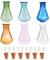 Cheriswelry Lot de 6 bouteilles de vœux en verre avec bouchon en bois et 10 attaches à vis en fer pour loisirs créatifs miniatures