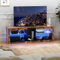 Meuble TV LED Banc TV avec Rangement Armoire de Télévision avec Étagères en Verre Réglables Table TV Lowboard Moderne pour Salon, Salle à Manger, Chambre 140CM x 40CM x 46.5CM pour jusqu'à 65 Pouces