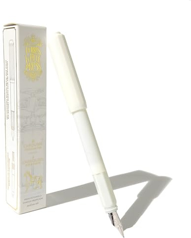 Ferris Wheel Press , Carousel Fountain Pen, Acrylic blend body, Air-sealed click locking cap, French Vanilla, White, Fine Nib