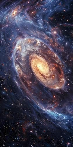 Milchstraße Malen Nach Zahlen Erwachsene Groß (60X120CM Rahmenlos), Universum Malen Nach Zahlen Kinder AnfäNger DIY Handgemalt öLgemäLde Kit, Acrylfarben mit 3 Set Pinseln, Room Zimmer Deko Aesthetic