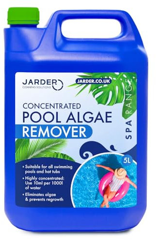 Jarder Hot Tub and Pool Algae Remover 5L - Super Concentrated Formula - Removes Algae Immediately - Prevents Algae Regrowth