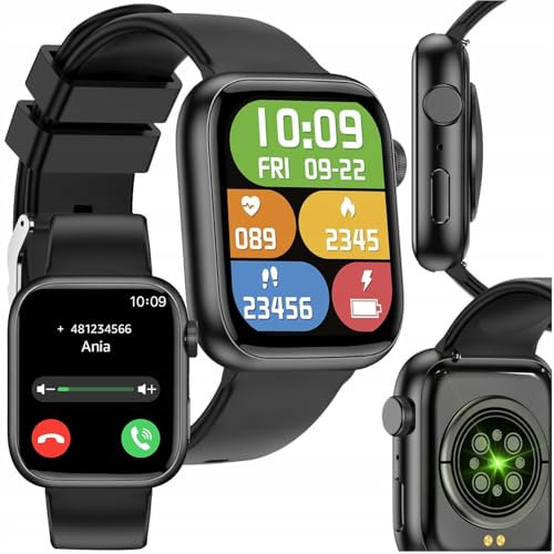 FOREVER Smartwatch IGo Watch 3 Schwarz – Smartwatch Damen und Herren 1.83 Zoll - Sportuhr Fitness Tracker mit Schrittzähler und Schlaftracker - Smart Watch für Android und iOS - Wasserdicht IP67