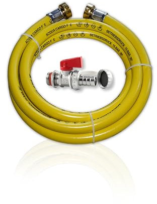 ACQUA CARGO Heizung Füllschlauch, Längen 1,5m - 2,5m - 5m - 10m mit KFE Hahn 1/2, Füllschlauch für Heizung (5,0m)