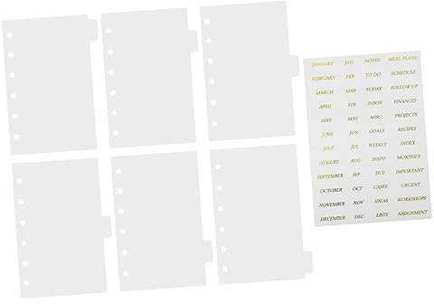 DIYEAH 5sets Divisori Per Raccoglitori Trasparente Di Pagine Divisorie Per Notebook e Agenda Facili Da Gestire Perfetti Per Scuola e Ufficio