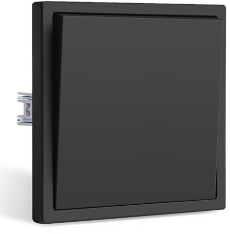 CNBINGO Interrupteur mural encastré - Noir mat - 1 compartiment - 1 voie - Double interrupteur mural moderne