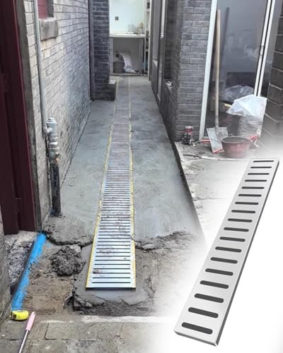 Rejilla De Drenaje For Desbordamiento, De Drenaje For Alcantarillado Exterior, For Patios, Terrazas, Entradas De Vehículos, De Drenaje For Alcantarillado Ancho, Rejilla For Piscinas.(60cm x 10cm x 1cm