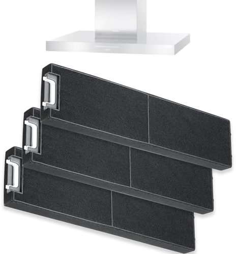 3x Aktivkohlefilter Fettfilter dunstabzugshaube für Miele DKF13-1 DKF13 und 6485741, passend für Miele Dunstabzugshauben DA3366 DA3466 DA3496 DA3XXX …