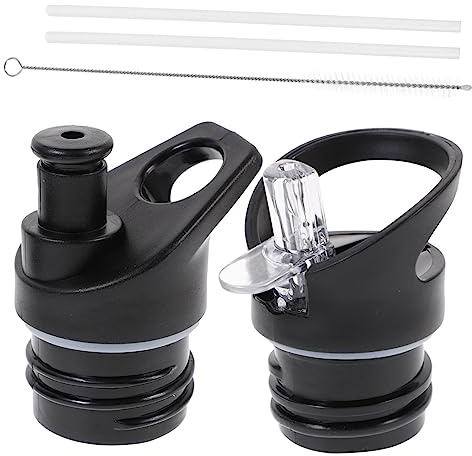 YARNOW 2pcs Black Plastic Sport Water Bottle Lid Replacement Suction Nozzle Cover for Daily Use Safe and Practical Vacuum Bottle Cap for Outdoor and Travel