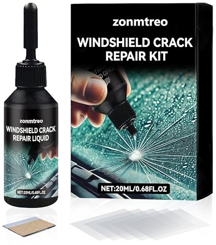 zonmtreo Cracked Windshield Repair Kit for Chips and Cracks, Car Windshield Crack Repair Kit, Glass Repair Liquid for Cracks, Rock Chip Repair Kit Windshield, Windshield Chip Repair Kit (1)