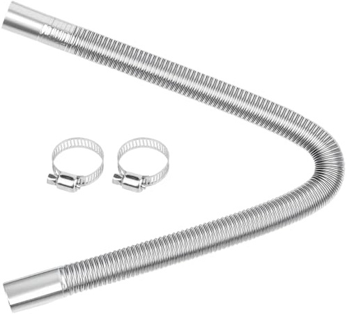 Abgasrohr Standheizung, 60 cm Abgasschlauch für Stromerzeuger Auto Edelstahl Metallschlauch Abgasrohr Standheizung Diesel mit Zwei Edelstahlklammern für Diesel Heizung