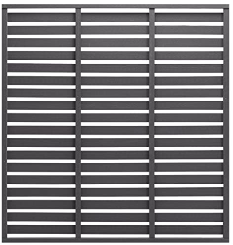 Élément de clôture WPC 180 x 180 cm - Gris - Panneau de jardin durable en composite bois-plastique résistant aux intempéries - Pour terrasse et cour - Montage facile