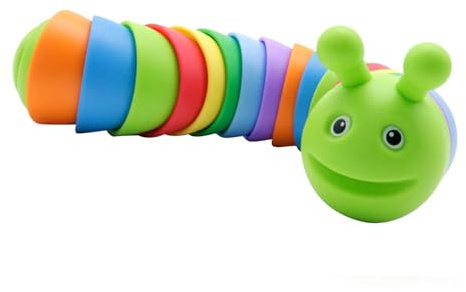 Xiuganpo Dekomprimierendes Regenbogen-Raupen-Spielzeug Zum Stressabbau für Zuhause, Büro, Kinderzimmer, Kunstharz, 18 cm