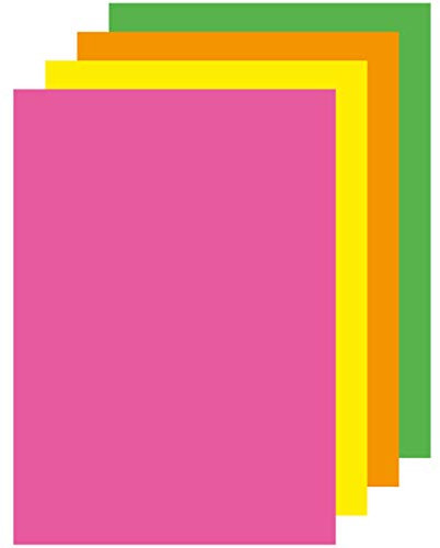Apli 15280 - Paquet de 100 feuilles de papier A4 fluo - Couleurs: jaune,orange, rouge, vert