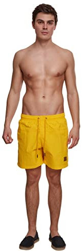 Urban Classics Men's Block Swim Shorts Trunks, Chrome Yellow, XL