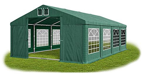 Partyzelt 5x8m wasserdicht dunkelgrün mit Bodenrahmen 560g/m² PVC Plane Solide Festzelt Gartenzelt Summer Floor SD