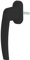 Premium Aluminium Fenstergriff mit Druckknopf, Farbe:Schwarz RAL 9005, Stiftlänge:40mm