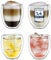 Creano doppelwandige Gläser 250ml „DG-Bauchig“, 4er Set, großes Thermoglas doppelwandig aus Borosilikatglas, Kaffeegläser, Teegläser, Latte Gläser, Doppelwandgläser