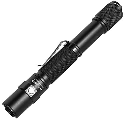 ThruNite Archer Lampe de poche LED Blanc neutre, 2 A V3, 450 lumens, lampe de poche EDC AA portable avec cordon, étanche IPX8, double interrupteur, lumière extérieure pour randonnée, camping, usage