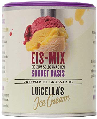 Luicella's Eispulver Eis-Mix Sorbet Basis 100% natürlich (6 Dosen) für ca 4l Eis