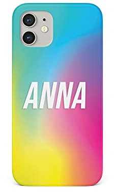 Tirita Personalised Phone Case Cover Compatible with iPhone 12 Pro Max - Tie Dye Neon Name [01 - Luminous Neon]