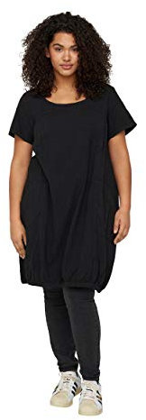 Zizzi Große Größen Damen Kurzarm Baumwollkleid Gr Gr XL Black - Plus Size Damen Kleidung