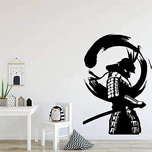Japanischer Samurai Vinyl Wandaufkleber Abnehmbare Selbstklebende Transferfolie Wandaufkleber Wandbild 57X83Cm