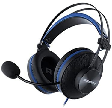 Cougar Gaming | Casque Micro Gaming | IMMERSAESSENTIALBL - Haut-parleurs de 40 mm - Microphone unidirectionnel - Mousse à mémoire de Forme - Isolation phonique optimale