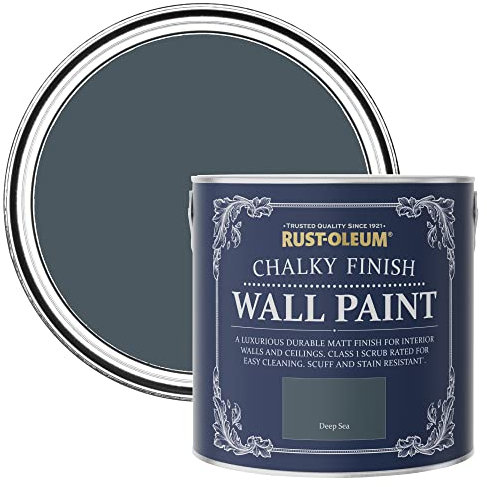 Rust-Oleum Green Wall and Ceiling Paint in a Chalky Matt Finish - Deep Sea 2.5L