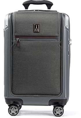 Travelpro Platinum Elite Hartschalen-Koffer mit drehbarem Rollen, TSA-Schloss, Hartschale, Polycarbonat-Koffer, Vintage-Grau, Carry-on with Laptop Pocket 21-Inch, Platinum Elite Hartschalen-Koffer mit
