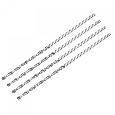 sourcing map Brocas de carburo sólido de la torsión, 1m m C2/K20 carburo de tungsteno recto vástago espiral flautas cortador de perforación 4pcs