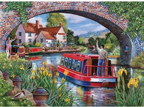 The House of Puzzles - Over & Under Jigsaw - Big 500 Piece Jigsaws For Adults, Extra Large Pieces Artist Illustrated, Scenic Landscape, Deluxe Puzzle Gifts
