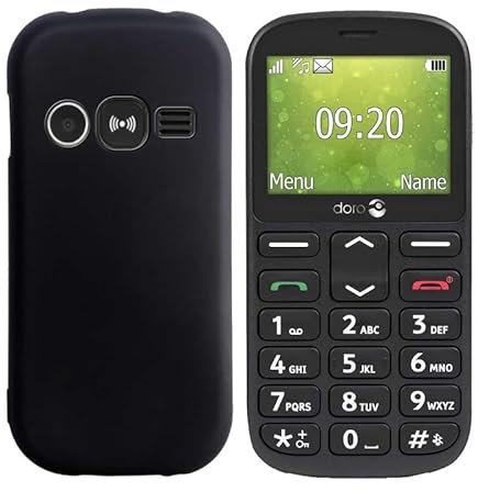 HGJTF Case for Doro 1360 (2.40 inches), Ultra Thin Case Black Soft Silicone Anti-Scratch Protective Case, TPU Bumper Cover Mobile Phone Case for Doro 1360 - Black