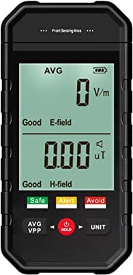 EMF-Messgerät, Strahlungsdetektor für Elektromagnetische Felder mit Digitalem LCD-Display mit Hintergrundbeleuchtung, Automatischem Alarm, Tragbarer EMF-Tester für EMF-Inspektionen Im Home Office
