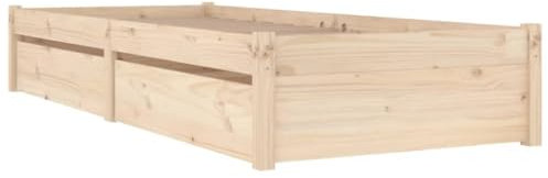 vidaXL Bett, Bettrahmen Bettgestell mit Schubladen Lattenrost, Holzbett Massivholzbett für Schlafzimmer, Einzelbett Schlafzimmerbett, 75x190cm