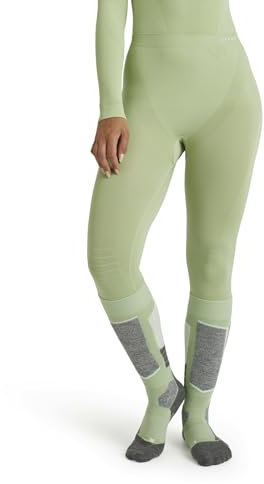 FALKE Damen Baselayer-Hose Warm Funktionsgarn Schnelltrocknend Thermo 1 Stück, Grün (Quiet Green 7378), S