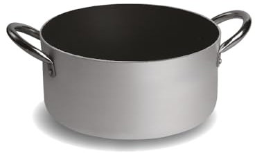 PARDINI – Casseruola alta in alluminio 24 cm, altezza 13 centimetri. Fondo antiaderente, spessore 3 millimetri. Capacità 5,6 litri. Linea professionale.