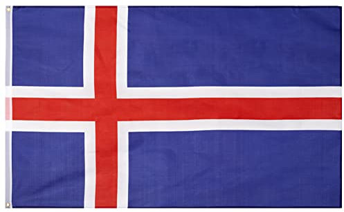 MUWO Flagge Nations Together 90 x 150 cm Nationalmanschaften, doppelseitige Gartenflagge, wetterfeste Fanflagge, Fußballflagge Polyester Länderfagge Deutschland mit Ösen (Island)
