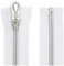 Aerzetix - C64079 - Set di 2 Cerniere Lampo a Spirale N°5 55cm separabile autobloccante - Rete in Nylon Argento - tiretto cursore in Metallo - Colore Bianco - merceria
