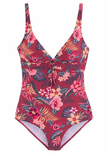 s.Oliver Damen Badeanzug tropischer Druck, Hingucker, herausnehmbare Softcups, Miedereinsatz, weich