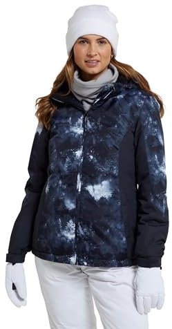 Mountain Warehouse Dawn Skijacke für Damen - Schneedicht, warme Snowboardjacke, Fleecefutter, Bündchen, Saum und Kapuze zum Verstellen - Ideale Winterjacke Monochrom Damengröße EU 42