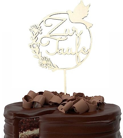 Kireida® Tortendeko Taufe, Taufe Tortendeko, Cake Topper Kommunion, Torten Topper Taufe, Unvergessliche Tauf- und Kommunionsfeiern mit personalisierten Cupcake Toppers aus Holz
