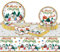 TOPWAYS Christmas Decorations Tableware Set, 16 Guests Xmas Disposable Paper Napkins Plates Cups Tablecloth for Christmas Party Supplies Decor (Snowman)