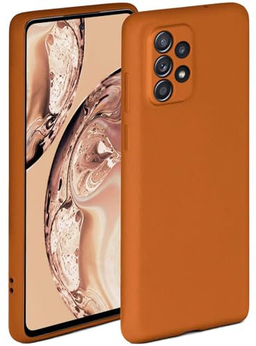 ONEFLOW Soft Case für Samsung Galaxy A52 / A52s 5G Hülle aus Silikon mit Kameraschutz, Silikonhülle mit erhöhtem Schutz fürs Display, Backcover Schutzhülle, weiche Handyhülle, Braun